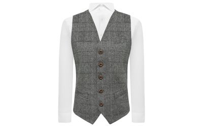 Pewter Grey Herringbone Waistcoat