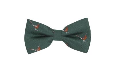 Dark Green Herringbone Pheasant Bow Tie