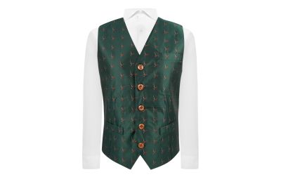 Dark Green Herringbone Pheasant Waistcoat