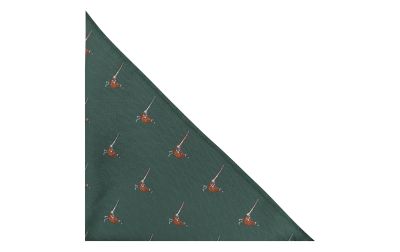 Dark Green Herringbone Pheasant Pocket Square