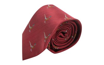 Burgundy Red Herringbone Pheasant Tie