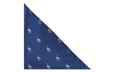 Navy Blue Pigeon Herringbone Pocket Square