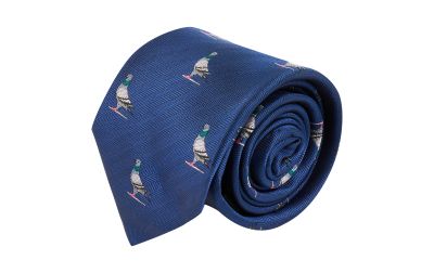 Navy Blue Pigeon Herringbone Tie