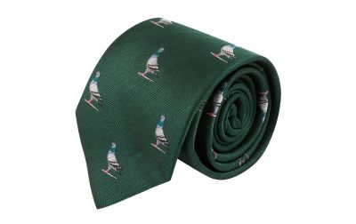 Dark Green Pigeon Herringbone Tie