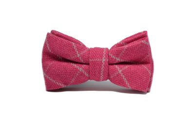 Fuschia Pink Birdseye Check Bow Tie