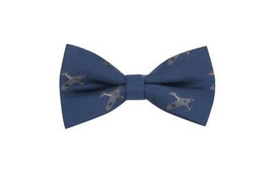 Navy Blue Hurricane Fighter Plane Embroidered Bow Tie