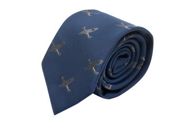 Navy Blue Hurricane Fighter Plane Embroidered Tie