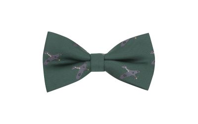 Dark Green Hurricane Fighter Plane Embroidered Bow Tie