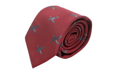 Burgundy Red Hurricane Fighter Plane Embroidered Tie