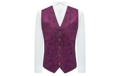 Plum Purple Suede Waistcoat