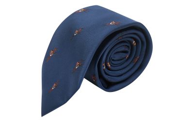 Navy Blue Horse and Jockey Embroidered Tie