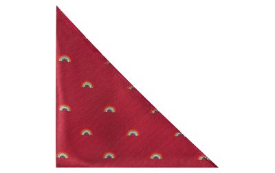 Burgundy Red Rainbow Herringbone Pocket Square
