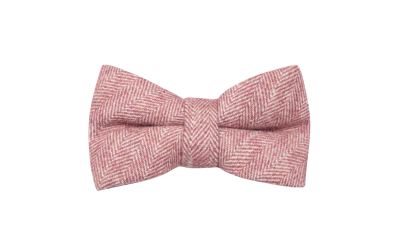 Indian Red Herringbone Bow Tie
