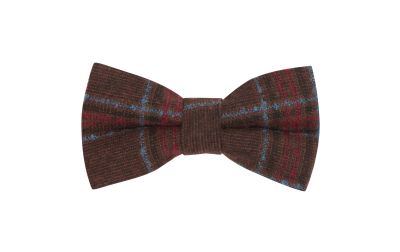 Rust Brown & Red Check Bow Tie