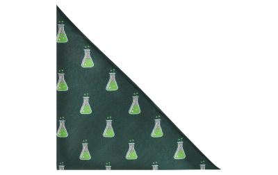 Dark Green Science Conical Flask Herringbone Pocket Square