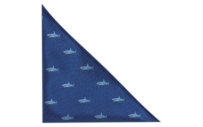 Navy Blue Shark Herringbone Pocket Square