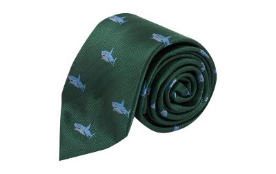 Dark Green Shark Herringbone Tie