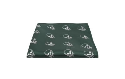 Dark Green Skull Embroidered Pocket Square