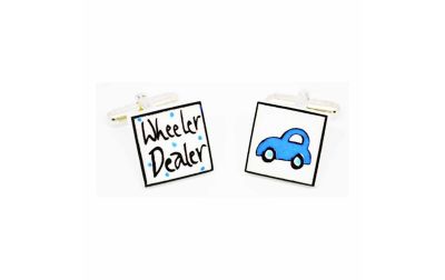 Blue Wheeler Dealer Cufflinks