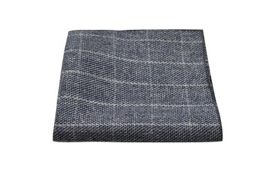 Stone Blue Birdseye Check Pocket Square