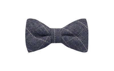 Stone Blue Birdseye Check Bow Tie
