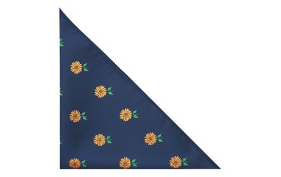 Navy Blue Sunflower Embroidered Pocket Square
