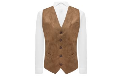 Golden Brown Suede Waistcoat