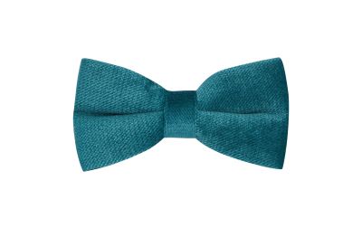 Teal Blue / Green Textured Velvet Bow Tie