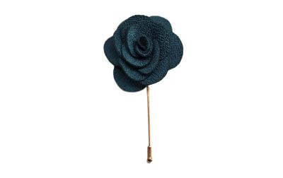 Teal Flower/Rose Lapel Pin