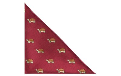 Burgundy Red Tortoise Herringbone Pocket Square