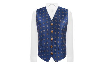 Navy Blue Herringbone Tractor Waistcoat