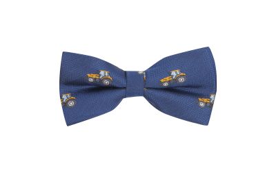 Navy Blue Herringbone Tractor Bow Tie