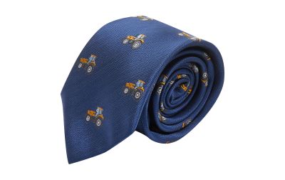 Navy Blue Herringbone Tractor Tie