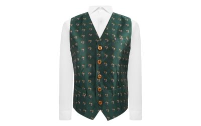 Dark Green Herringbone Tractor Waistcoat