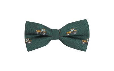 Dark Green Herringbone Tractor Bow Tie