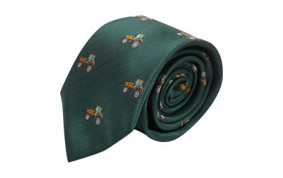 Dark Green Herringbone Tractor Tie