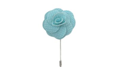 Turquoise Blue Flower/Rose Lapel Pin