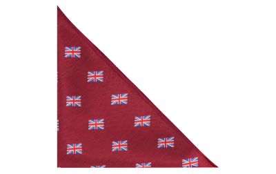 Burgundy Red Union Jack Herringbone Pocket Square