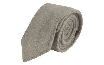 Warm Grey Woven Wool Tie