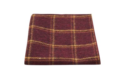 Heritage Warm Red Check Pocket Square