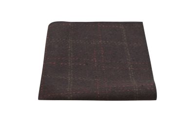 Heritage Check Wine Pocket Square