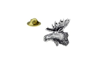 Moose Head Pewter Lapel Pin