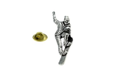 Snowboarder Pewter Lapel Pin