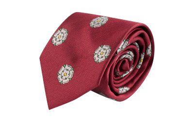 Burgundy Red Yorkshire Rose Herringbone Tie