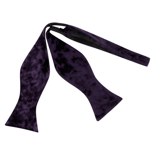 Purple Crushed Velvet Self-Tie Bow Tie
