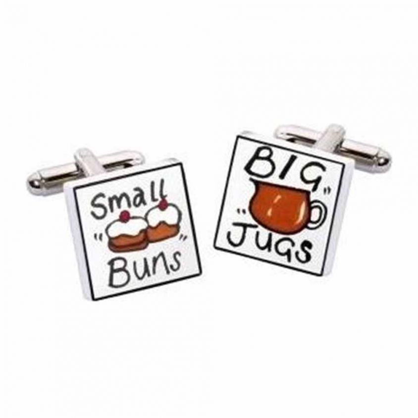 Small Buns Big Jugs Cufflinks by Sonia Spencer