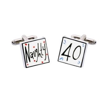 Naughty 40 Cufflinks by Sonia Spencer