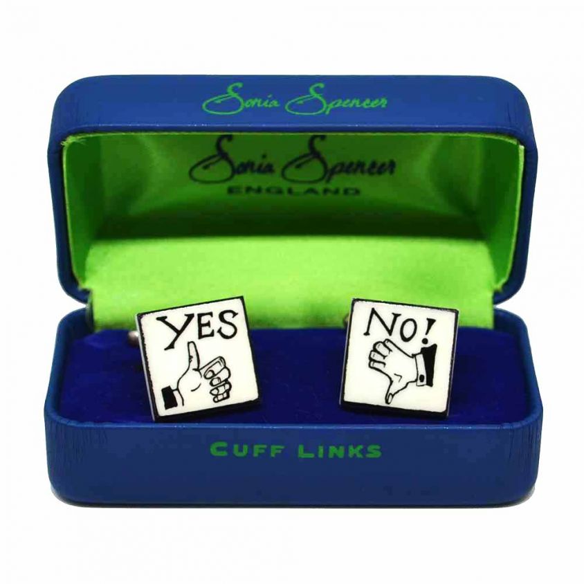 Yes/No Cufflinks by Sonia Spencer