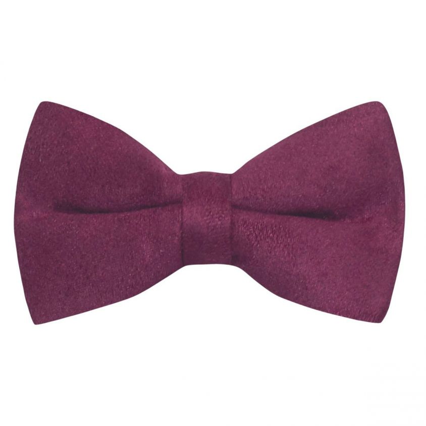 Plum Purple Suede Bow Tie