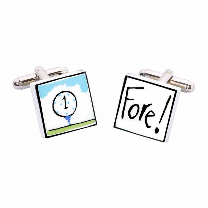 Golf Fore Cufflinks by Sonia Spencer